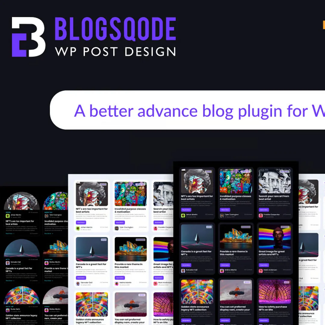 Blogsqode – Blog Design for WordPress Plugin